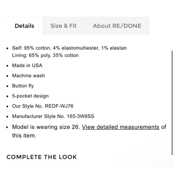 RE/DONE High-Rise Straight Jeans ,Size 29, Black Washed N57 - Picture 3 of 11